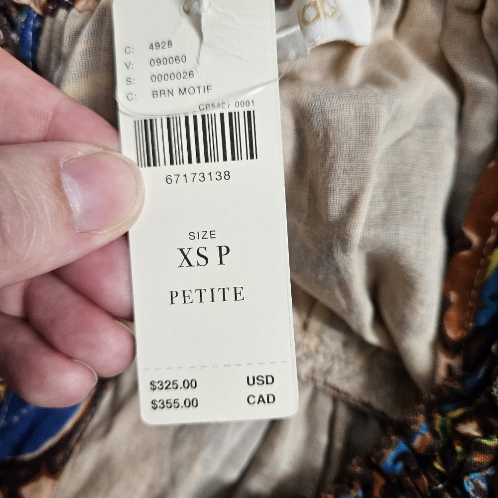 NWT Anthropologie Love The Label Boho Printed Maxi Dress Size XS P 100% cotton - Picture 13 of 13
